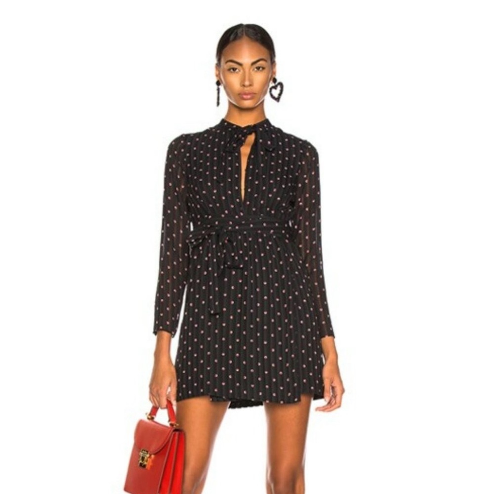 Alexis Black Red Leila Rio Polka Dot Wrap Mini Dress